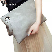 Load image into Gallery viewer, Fashion solid women&#39;s clutch bag leather women envelope bag clutch pu leather bag female Clutches sac Immediately shipping
