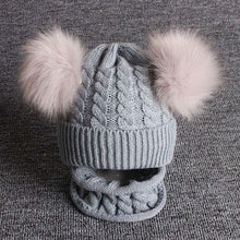 Load image into Gallery viewer, Cute Baby Hat &amp; Scarf Set Pompom Infant Baby Girl Winter Hat For Kids Warm Knitted for Girls
