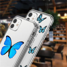 Load image into Gallery viewer, Fashion Butterfly Transparent Phone Case For iPhone 11 12 13 Pro Max 12 Mini Beautiful Butterfly Soft Butterfly Silicone Protective Case Clear Back Cover
