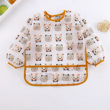 Load image into Gallery viewer, Cute Cartoon Print Baby Waterproof Long Sleeve Apron Children Feeding Smock Bib Baby Accessories
