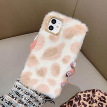 Load image into Gallery viewer, Fashion Plush Leopard Phone Case For Iphone 11 Pro Max Xs Max X Xr Cases Furry Fluffy Warm Cover For Iphone 6 6s 7 8 Plus Case Women Fashion Faux Fur Case For Iphone
