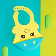 Load image into Gallery viewer, Silicone Baby Eating Bib Children Adjustable Large Boy Girl Saliva Pocket Super Soft Waterproof Bibs For Kids
