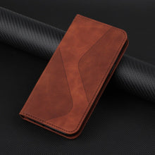 Load image into Gallery viewer, Luxury Blue Flip Wallet Case For iPhone 14 13 12 Mini Plus 11 Pro Magnetic Cards Phone Cover Magnetic PU Leather Phone Case Classic S-shaped Simple Flip Wallet Cover
