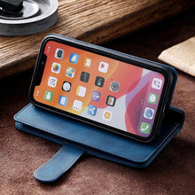 Load image into Gallery viewer, Business Blue New Cards Flip Leather Case For iPhone 14 13 12 11 Pro Max 10 X 6 6s 7 8 Plus XR XS Max Multifunctional Wallet Phone Case  Multi-Card Wallet Leather iphone Case
