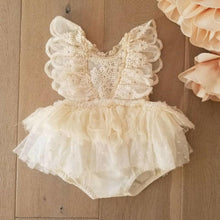 Load image into Gallery viewer, Modern Newborn Baby Girl Flower Lace Romper Bodysuit Jumpsuit Tutu Dress Outfit Clothes Made for Little Prinsess girls between 0-24Months
