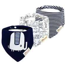 Load image into Gallery viewer, Moder 3PCS Baby Bibs Bandanna Lot Cotton Multi-style Triangle Cartoon For Infant Boys And Girls
