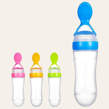 Load image into Gallery viewer, NEW Baby Feeding Bottle Spoon With Silicone Spoon Newborn Infant Squeeze Spoon Toddler Supplement food Bottle Feeder For Kids and Baby
