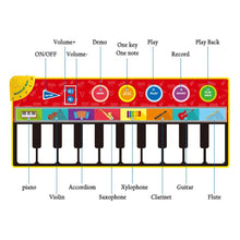 Load image into Gallery viewer, Big Size Music Piano Carpets &amp; 8 Instruments Guitar Accordion Violin Sounds  Musical Play Mat Educational Toy For Kids
