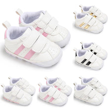 Load image into Gallery viewer, Fashion Soft Sole Hook Loop Pre Walker Sneakers Unisex Baby Boy Girl Leather Sports Non-slip Walker Shoes
