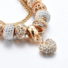 Load image into Gallery viewer, New Modern Luxury Fashion Gold Heart Amazing Bracelets And Bangles Outstanding For Women With Shiny Diamond Design
