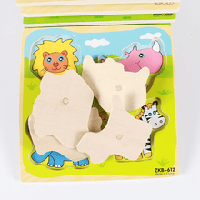 Load image into Gallery viewer, New Hand Grab Board Wooden Puzzle Toys for Children Cartoon Animal Fruit  Kids Baby Early Educational Learning Toy

