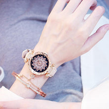 Load image into Gallery viewer, Women Elegant Popular Watch Set Starry Sky Ladies Bracelet Watch Casual Leather Sports Quartz Wristwatch For Women and Girls
