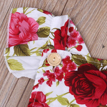 Load image into Gallery viewer, Luxury Modern Cute Floral Romper Baby Girls Clothes Jumpsuit Romper Headband Toddler Dress With Bow For Girls

