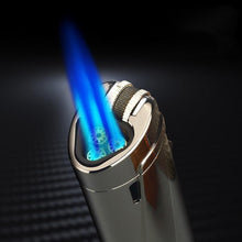 Load image into Gallery viewer, NEW Modern Luxury Grinding Wheel Three Torch Turbo Lighters For Cigarettes Accessories Cigar Smoking Lighters New Metal Design
