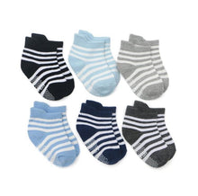 Load image into Gallery viewer, 6 Pairs Cotton Baby 's Non-slip Boat Low Cut Floor Socks With Rubber Grips For Boys &amp; Girls Sock
