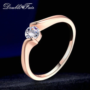 Double Fair Cubic Zirconia Engagement Wedding Rings for Women Crystal Solitaire Women's Marriage Promise Ring Trend Jewelry R239