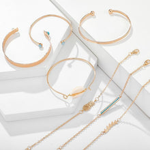 Load image into Gallery viewer, Bohemian Gold Tassel Bracelets For Women Summer Shell Clear Crystal Stone Luxury Jewelry
