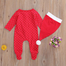 Load image into Gallery viewer, Newborn Baby Boy Girl Long Sleeve Footies Jumpsuit Autumn Polka Dot Zipper Christmas style Romper For Boys And Girls
