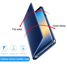 Load image into Gallery viewer, Smart Flip Phone Case For iPhone X XR XS 5 5S SE 7 8 6 6S Plus 11 12 13 Mini Pro Max 2020 Mirror Window Standing Holder Cover  Mirror Screen Smart Plating Case 360 Full Body Ultra Thin Intelligent Protective Case

