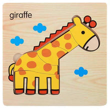 Load image into Gallery viewer, 3D Wooden Children Interesting Puzzle Toys With Animals and Cars Exellent Puzzles Intelligence Kids Early Educational Toys For Children
