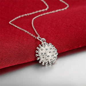 DOTEFFIL 925 Sterling Silver Firework Flower Necklace Earring Set Popular Charm Nice Necklace Earring Sets Women's Jewelry