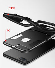 Load image into Gallery viewer, Luxury Black Cool Armor Case For iPhone 8 7 6 6S Plus 5 5s Shockproof Case For iPhone X XS MAX XR Stand Cover Case  Heavy Duty Shockproof Armor Dual Layer Protection Back Case Cover
