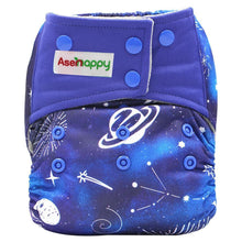 Load image into Gallery viewer, Colorful Modern Baby Cloth Diaper Bamboo Charcoal Nappy All-in-one Diapers sewn 3 Layers Micro fleece Insert Inside Reusable Diaper For Baby and Kids For Unlimited Use
