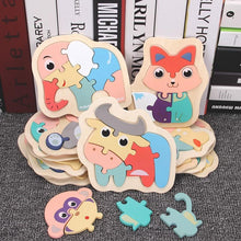 Load image into Gallery viewer, Wooden Children Colorful Animal Stevvex Puzzle for Toddler Creative Puzzle Early Educational Toys for Boys and Girls 2-4
