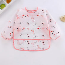 Load image into Gallery viewer, Cute Cartoon Print Baby Waterproof Long Sleeve Apron Children Feeding Smock Bib Baby Accessories
