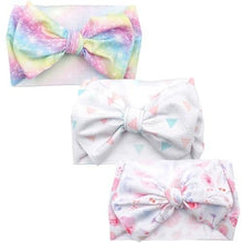 Load image into Gallery viewer, Handmade Luxury 3PCS Baby Accessories Turban Baby Girl Headbands Printed Big Bows Fabric Bow Infant Headwraps bow For Kids
