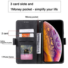 Load image into Gallery viewer, Luxury Magnetic Leather Flip Case For iPhone 14 13 12 Mini 11 Pro SE Card Holder Wallet Stand Cover Leather Wallet Flip Case Cover With Card And Cash Slot 360 Full Body Protection
