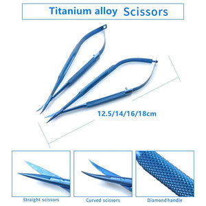 Titanium 12.5cm-18cm Dental scissors Ophthalmic Micro Cornea scissors Surgery tool Ophthalmic Instrument