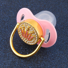 Load image into Gallery viewer, Modern Diamond Luxury Pink Crown Rhinestones Baby Pacifier Lollipop Elegant Infant Baby Shower Gift For Kids
