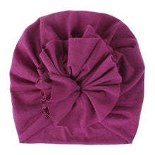 Load image into Gallery viewer, Handmade Pleated Flower Babies' Knitted Cotton Cloth Turban For Baby Girls In Elegant Style
