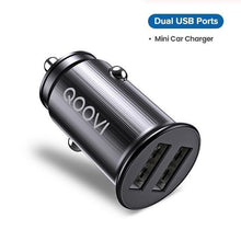 Load image into Gallery viewer, Mini Black Universal Car Charger 2.4A Dual USB Fast Charging Mobile Phone Car Charge GPS For Smartphones
