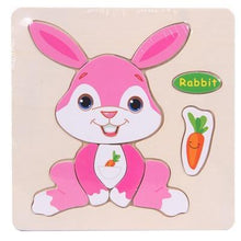 Load image into Gallery viewer, Baby Toys Wooden 3D Puzzle Cartoon Animal Intelligence Kids Educational Brain Teaser Children Tangram Shapes Learning
