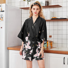 Load image into Gallery viewer, Fashion Women&#39;s Summer Mini Kimono Robe Lady Rayon Bath Gown Yukata Nightgown Sleepwear Sleepshirts Pijama Mujer Size M-XXL
