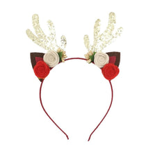 Load image into Gallery viewer, Luxury Christmas Antler Baby Girl Headbands Hair Accessories Xmas Deer Ear Flower Crown Hairband for Newborn Baby
