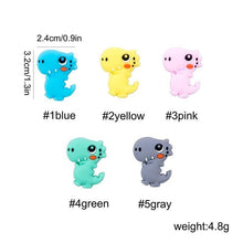 Load image into Gallery viewer, 5PCS/SET  Silicone Animal Beads BPA Free Baby Teething Beads Toy For Pacifier Clips New Born Silicone Rodent Tiny Rod Baby Teether For Baby Kids
