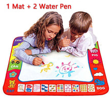 Load image into Gallery viewer, 1-6 Years Children Kids Baby Drawing  Educational Water Mat Drawing Painting Toddler Board/ Charpet With Magic Water Pen Gift 45.5 X 29cm (White)
