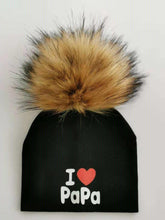 Load image into Gallery viewer, Newborn Cotton Hats Baby Pom Pom Childre Infant Hats For BabY Boys and Girls Wth Printed "I love mama " and " Design
