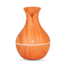 Load image into Gallery viewer, Essential Oil Diffuser 130ml Wood Grain Vase-Shaped  Aromatherapy Cool Mist Humidifier With 7 Colors LED Lights &amp; Waterless Auto Shut-Off For Home Office
