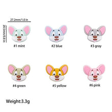 Load image into Gallery viewer, 5PCS/SET  Silicone Animal Beads BPA Free Baby Teething Beads Toy For Pacifier Clips New Born Silicone Rodent Tiny Rod Baby Teether For Baby Kids
