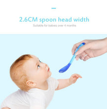 Load image into Gallery viewer, Baby Temperature Sensing Spoon and Fork Soft Head Safety Warm Feeding Warm Soup Fork Children Flatware Feeding Spoons For Baby Care Hot Perfect Gift For Baby
