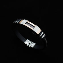 Load image into Gallery viewer, Stainless Steel Silicone Bracelet Men Jewelry Wrist Band Punk Style  Men Rubber Charm Brecelet

