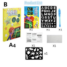 Load image into Gallery viewer, Educational Toy Drawing Board Tablet Graffiti 1pc A4 A3 Led Luminous Magic Raw With Light-fun
