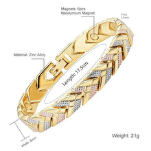 Load image into Gallery viewer, Escalus Trendy Arrow Women&#39;s Magnetic Bracelet For Women 3-Tone Gold Color Bangle Fashion Charm New Bracelets For Girls Jewelry
