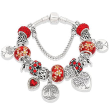 Load image into Gallery viewer, Elegant Modern Amazing Fashion New Luxury Silver Tree of Life Fashion Bracelet Green Leaf Crystal Charm Bracelet
