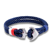 Load image into Gallery viewer, Stainless Steel Anchor Bracelets Luxury For Men Nautical Survival Rope Chain Paracord Bracelet Male Wrap Metal Sport Hooks
