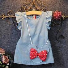 Load image into Gallery viewer, Children's Wear Dress Girls  Dresses For Party and Wedding with 100% Cotton Striped Lapel Fly Sleeves
